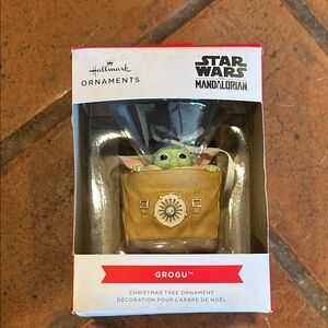 Hallmark Star Wars Mandalorian Grogu Ornament in Green and Brown